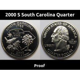 2000 S South Carolina Quarter - brilliant proof finish Washington S mint state quarter