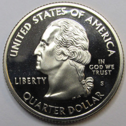 2000 S Virginia Quarter - brilliant proof finish Washington state quarter with S mintmark