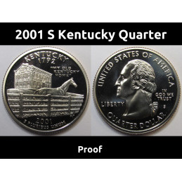 2001 S Kentucky Quarter - brilliant proof finish Washington state quarter with San Francisco mintmark