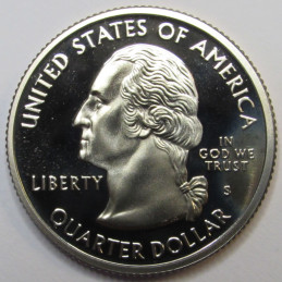 2001 S New York Quarter - mirror-like proof Washington state quarter