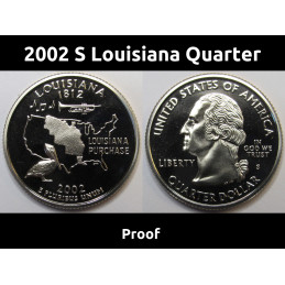 2002 S Louisiana Quarter - brilliant proof finish Washington state quarter