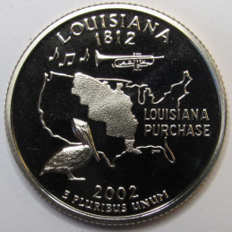 2002 S Louisiana Quarter - brilliant proof finish Washington state quarter