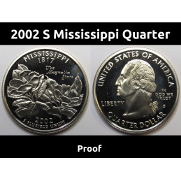 2002 S Mississippi Quarter - brilliant proof finish San Francisco mintmark state quarter