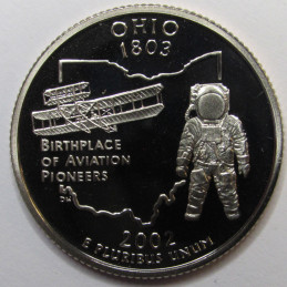 2002 S Ohio Quarter - brilliant proof finish American state quarter