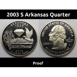 2003 S Arkansas Quarter - brilliant proof finish San Francisco mintmark state quarter