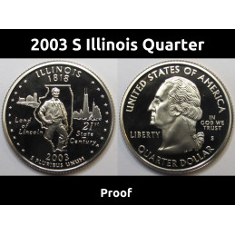 2003 S Illinois Quarter - brilliant proof finish lustrous Washington state quarter