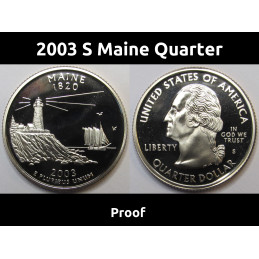 2003 S Maine Quarter - brilliant proof San Francisco mintmark Washington state quarter