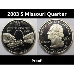 2003 S Missouri Quarter - brilliant proof finish Washington state quarter