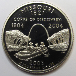 2003 S Missouri Quarter - brilliant proof finish Washington state quarter