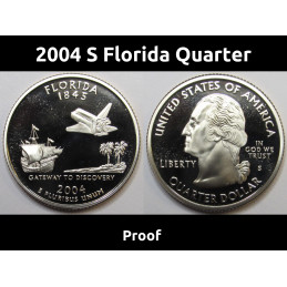 2004 S Florida Quarter - brilliant proof finish Washington state quarter