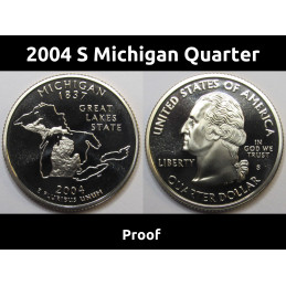 2004 S Michigan Quarter - brilliant proof finish San Francisco mintmark state quarter