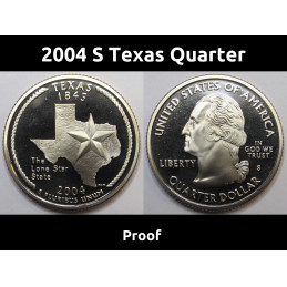 2004 S Texas Quarter - brilliant proof finish Washington state quarter