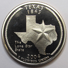 2004 S Texas Quarter - brilliant proof finish Washington state quarter