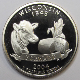 2004 S Wisconsin Quarter - brilliant proof finish Washington state quarter