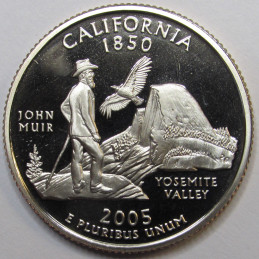 2005 S California Quarter - brilliant proof finish San Francisco mintmark quarter