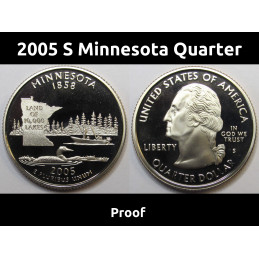 2005 S Minnesota Quarter - brilliant proof finish American state quarter
