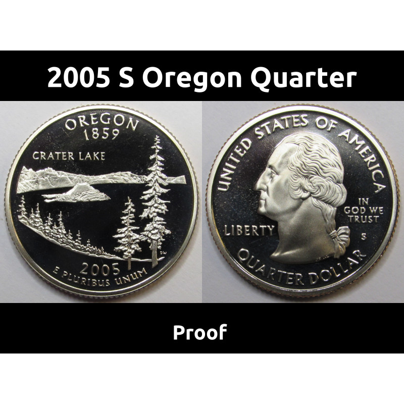 2005 S Oregon Quarter - brilliant proof finish American state quarter