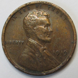 1919 D Lincoln Wheat Cent - antique Denver mintmark American wheat penny
