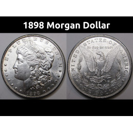 1898 Morgan Dollar - beautiful uncirculated antique American silver dollar