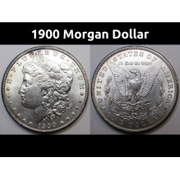 1900 Morgan Dollar - antique brilliant uncirculated American silver dollar