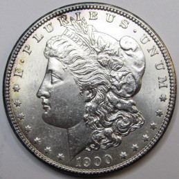1900 Morgan Dollar - antique brilliant uncirculated American silver dollar
