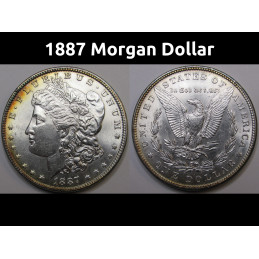 1887 Morgan Dollar - uncirculated toned American silver dollar coin