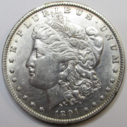 1891 O Morgan Dollar - antique New Orleans mint American silver dollar