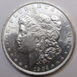 1904 O Morgan Dollar - lustrous uncirculated New Orleans mint silver dollar