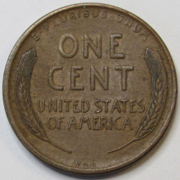1909 VDB Lincoln Wheat Cent - antique first year of issue bronze penny