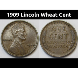 1909 Lincoln Wheat Cent - antique higher grade American wheat penny