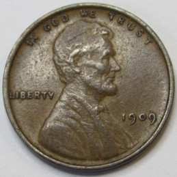 1909 Lincoln Wheat Cent - antique higher grade American wheat penny