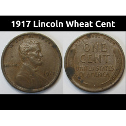 1917 Lincoln Wheat Cent - antique American wheat penny