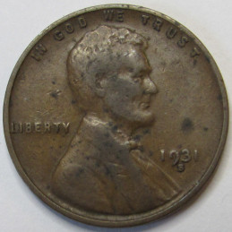 1931 S Lincoln Wheat Cent - key date low mintage San Francisco mintmark wheat penny