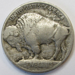 1913 Buffalo Nickel - type 1 - raised mound bison nickel