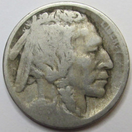 1913 D Buffalo Nickel - Type 1 - first year of issue raised mound Indian Head nickel
