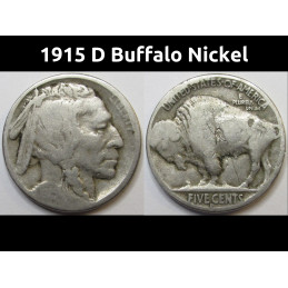 1915 D Buffalo Nickel - better date Denver mintmark American Indian nickel