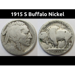 1915 S Buffalo Nickel - antique semi-key date San Francisco mintmark nickel