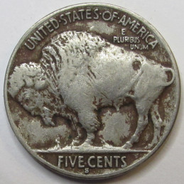 1931 S Buffalo Nickel - antique low mintage San Francisco mintmark Indian head nickel