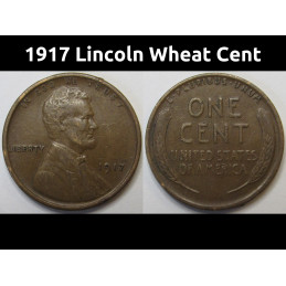 1917 Lincoln Wheat Cent - higher grade early date American bronze wheat cent