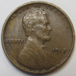 1913 Lincoln Wheat Cent - higher grade early date American wheat penny