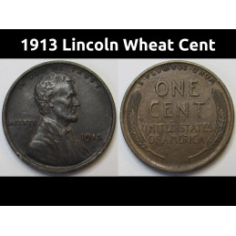 1913 Lincoln Wheat Cent - well detailed early date wheat penny