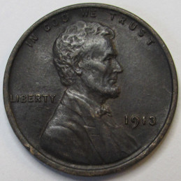 1913 Lincoln Wheat Cent - well detailed early date wheat penny