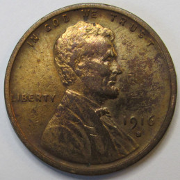 1916 S Lincoln Wheat Cent - antique San Francisco mintmark wheat penny