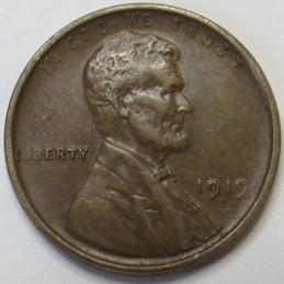 1919 S Lincoln Wheat Cent - antique San Francisco mintmark wheat penny