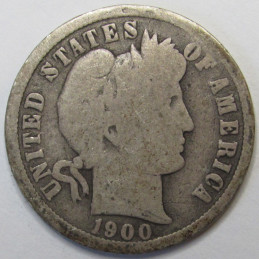 1900 O Barber Dime - better date New Orleans mint silver dime
