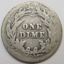 1900 O Barber Dime - better date New Orleans mint silver dime