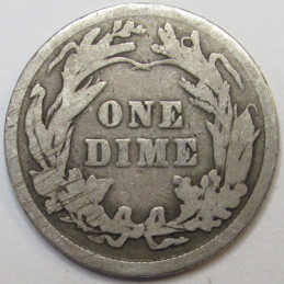 1912 Barber Dime - antique nice condition American silver dime