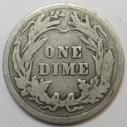 1913 Barber Dime - antique American silver dime