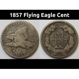1857 Flying Eagle Cent - antique pre Civil War American small penny