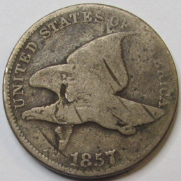 1857 Flying Eagle Cent - antique pre Civil War American small penny
